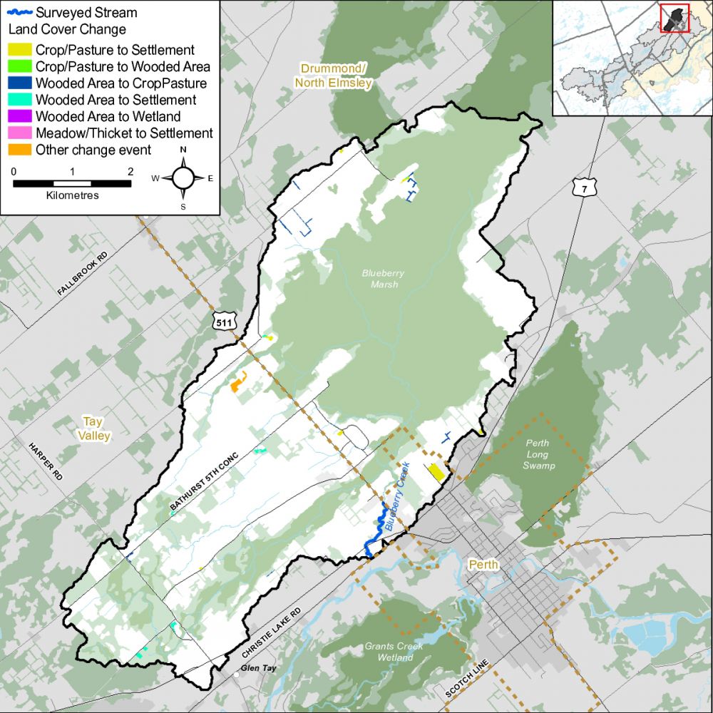 Figure xx Land cover change in the Kings Creek catchment (2014)